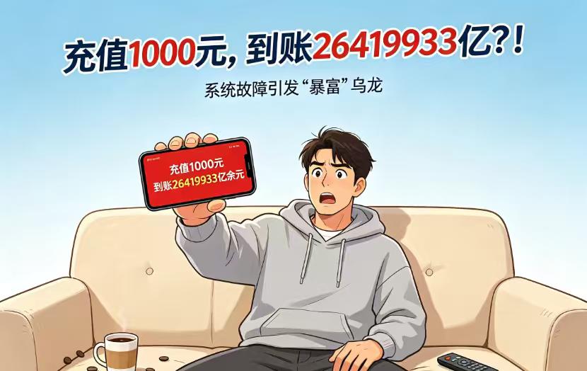 充1000元误到账26419933亿余元！男子疯狂消费25万后拒不退还，法院判了