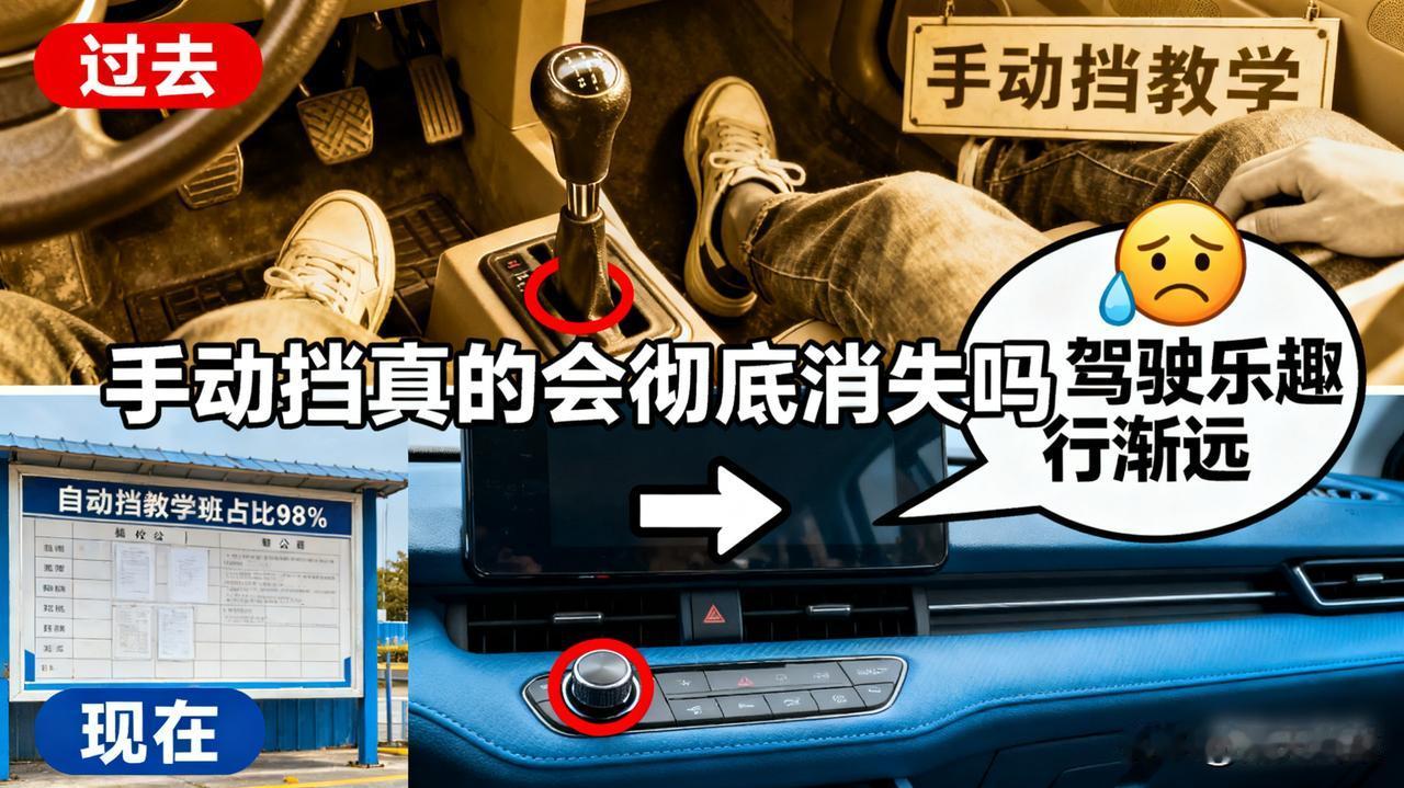 手动挡真的会彻底消失吗？驾校都快没手动挡车了！电动车时代，连离合器和档杆都没