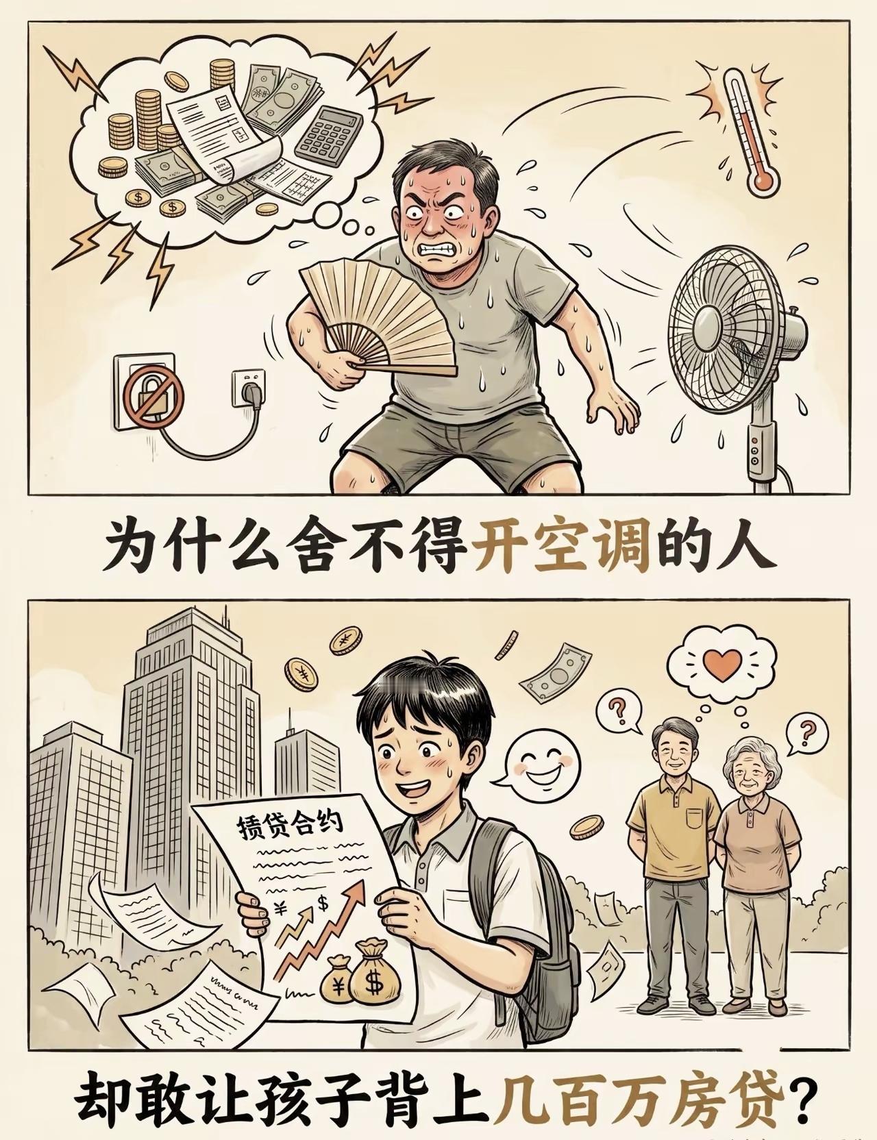 舍不得几十块电费，却愿意让孩子背负百万房贷，该怎么理解？现实感悟买房