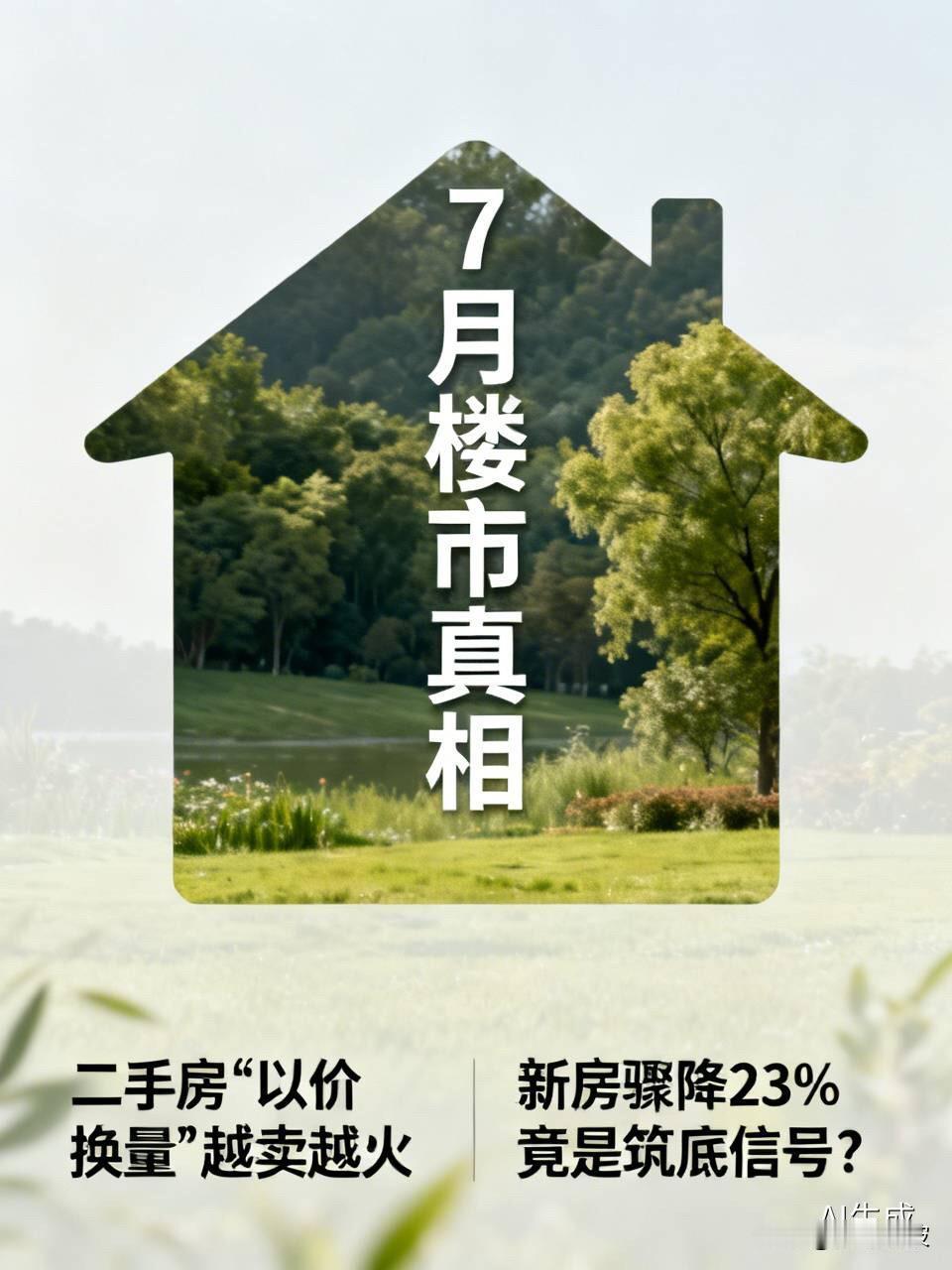 7月楼市真相：二手房“以价换量”越卖越火，新房骤降23%竟是筑底信号？7