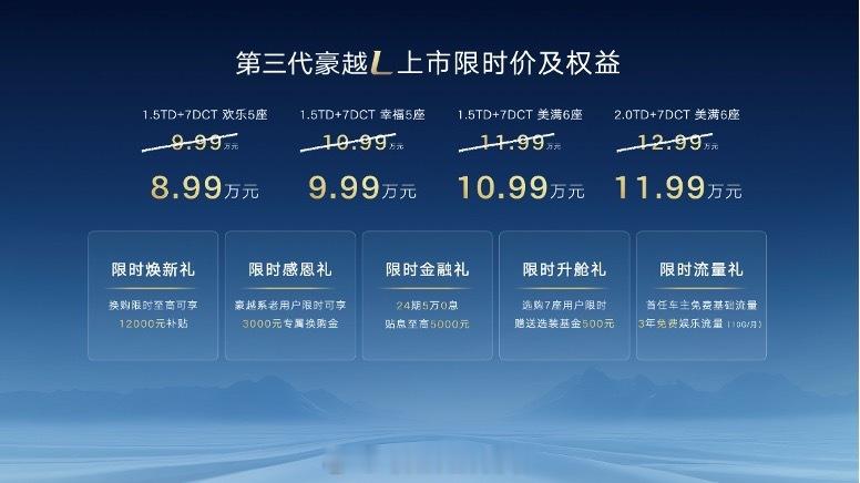 8.99万起买B级大空间SUV，吉利豪越L这个价格炸不炸裂？·第三代豪越L正式上