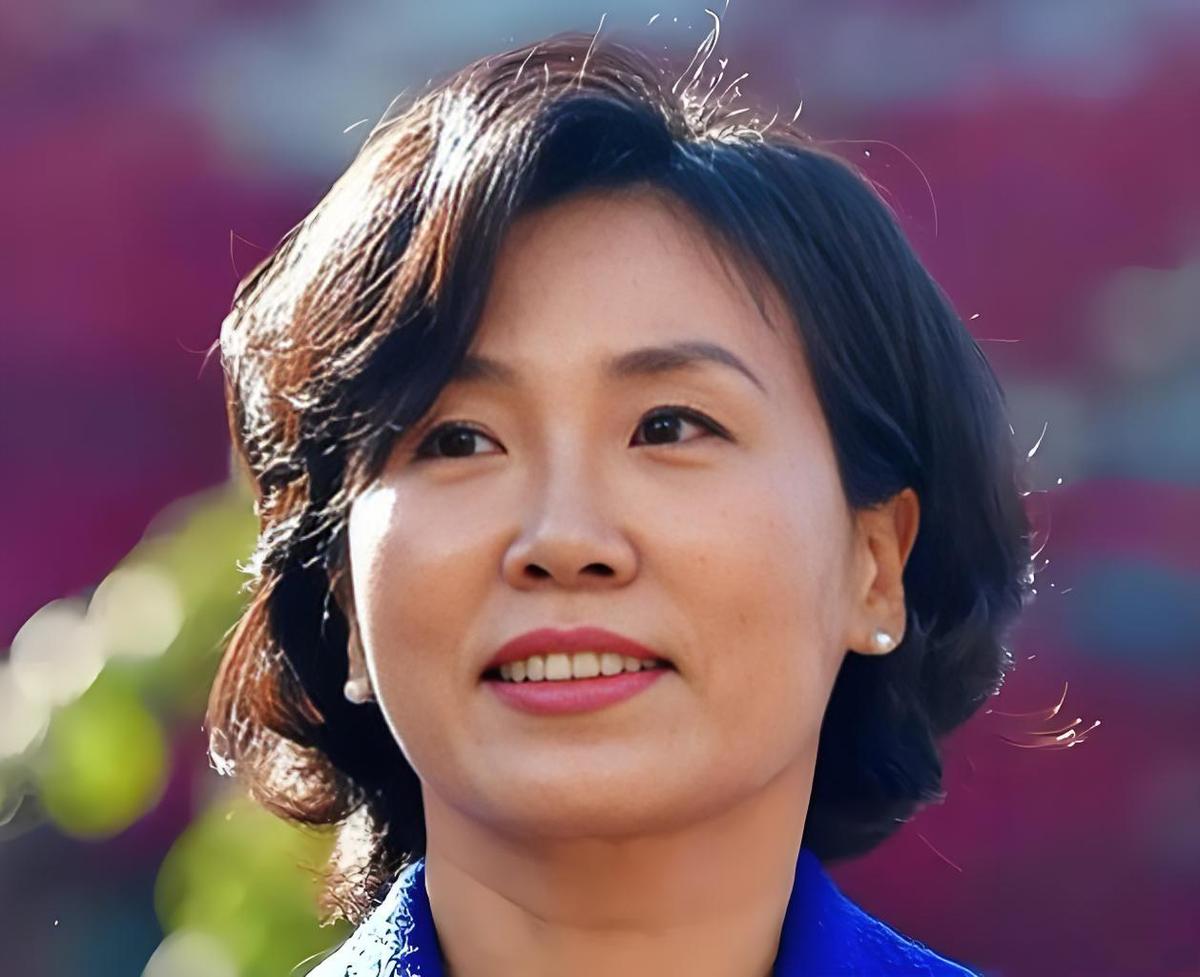 刚到我们这里访问的李夫人金惠景太美太有气质了，征服了世人心。她刚下飞机身穿一件宝