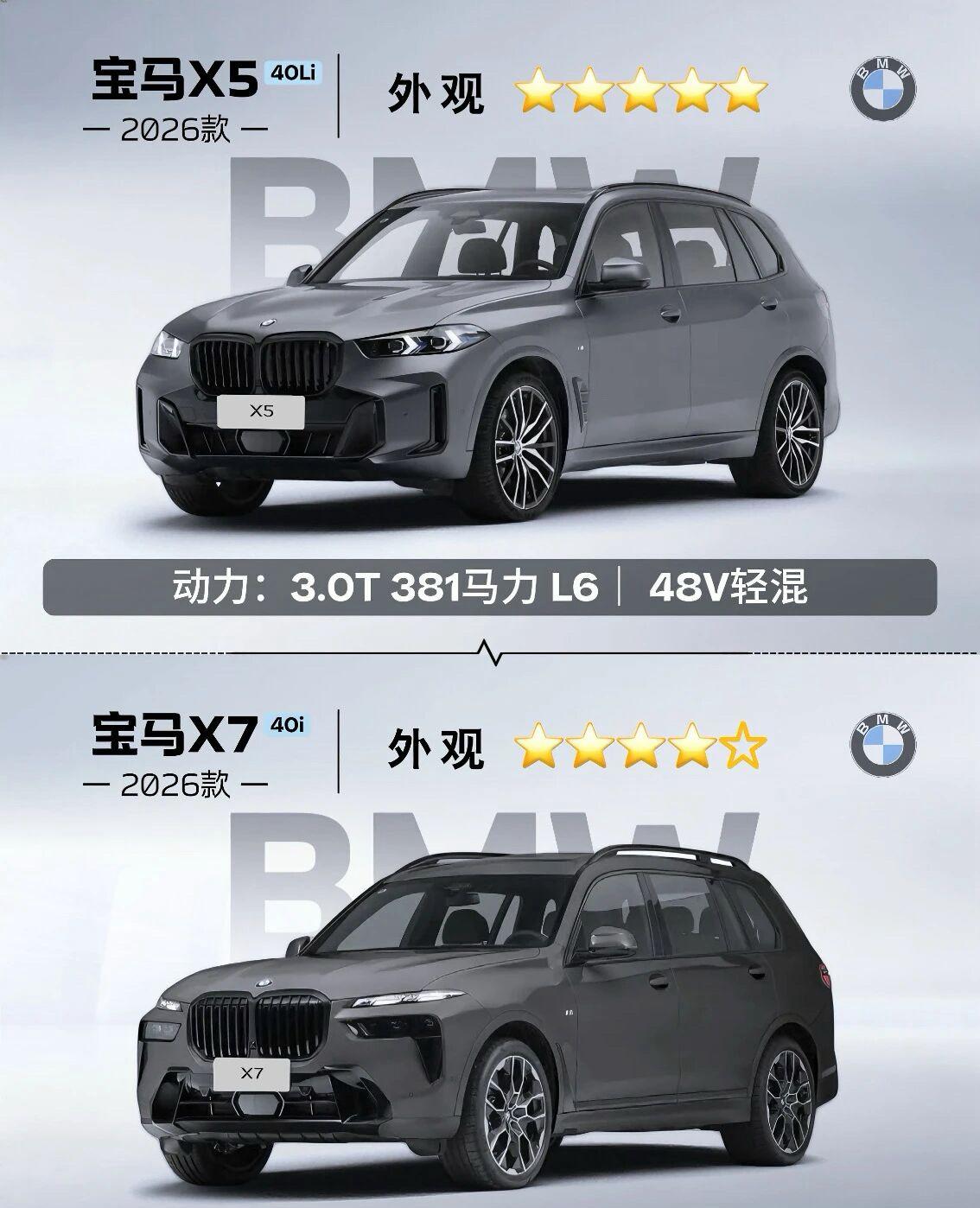 宝马X5和宝马X7的区别？同样3.0T动力，尺寸相差不大，X7却贵几十万，难道只