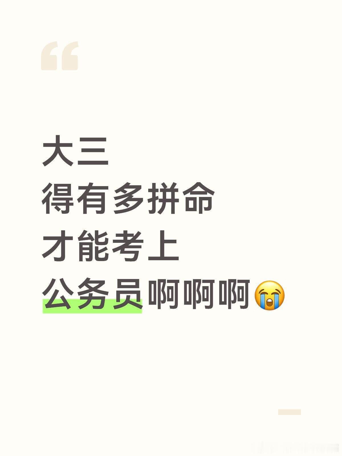 所以大三得有多拼命才能考上公务员…