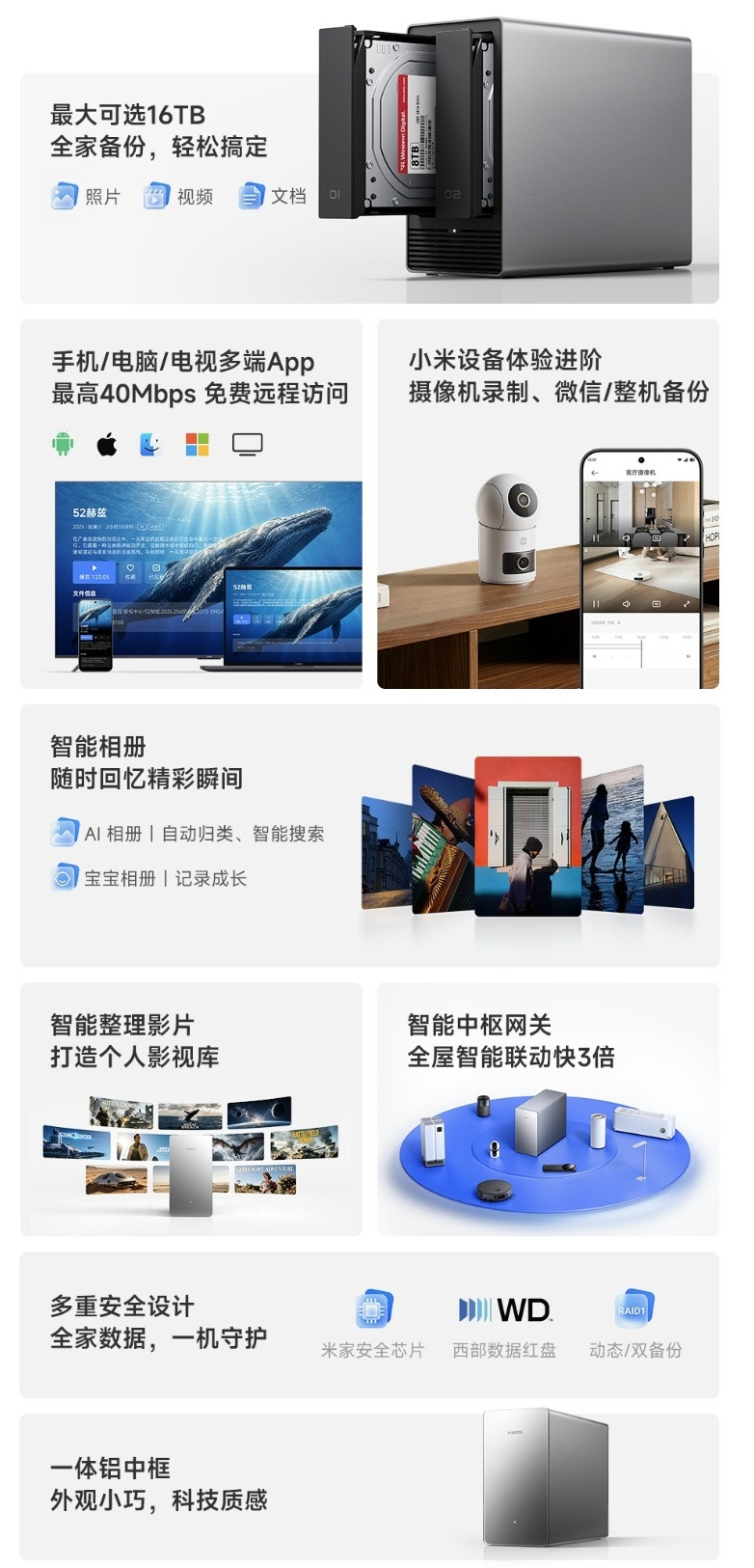 难怪“小米智能存储”不叫小米NAS：它是存储为主的入门产品，没有Docker。比