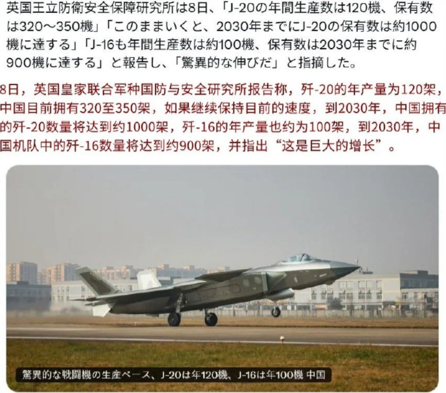 英国罕见承认中方工业实力，认为歼-20增长数量吓人，欧洲心态开始变得纠结！最近，