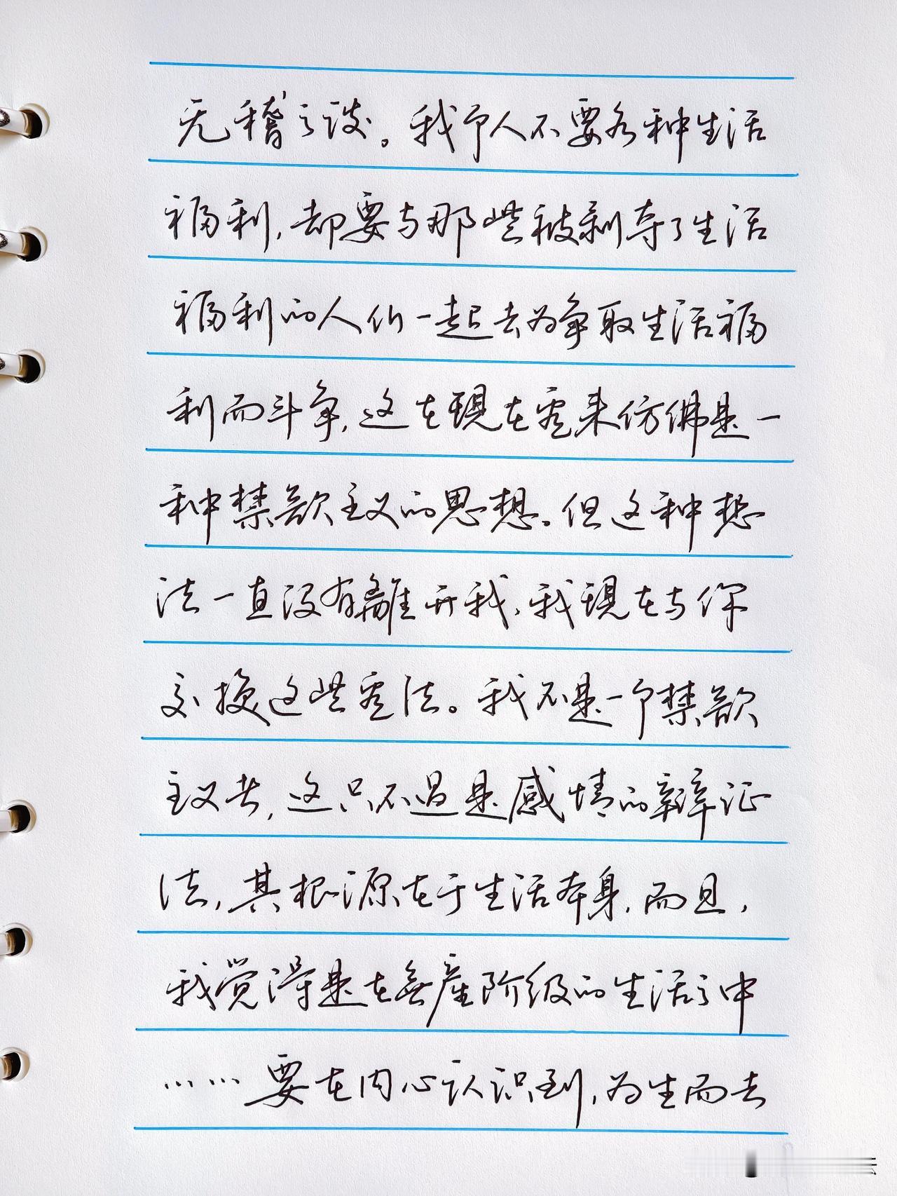 一笔一行，纸页间不只是漂亮的硬笔字迹，更是一段深沉的内心独白。文字回望少年时代，