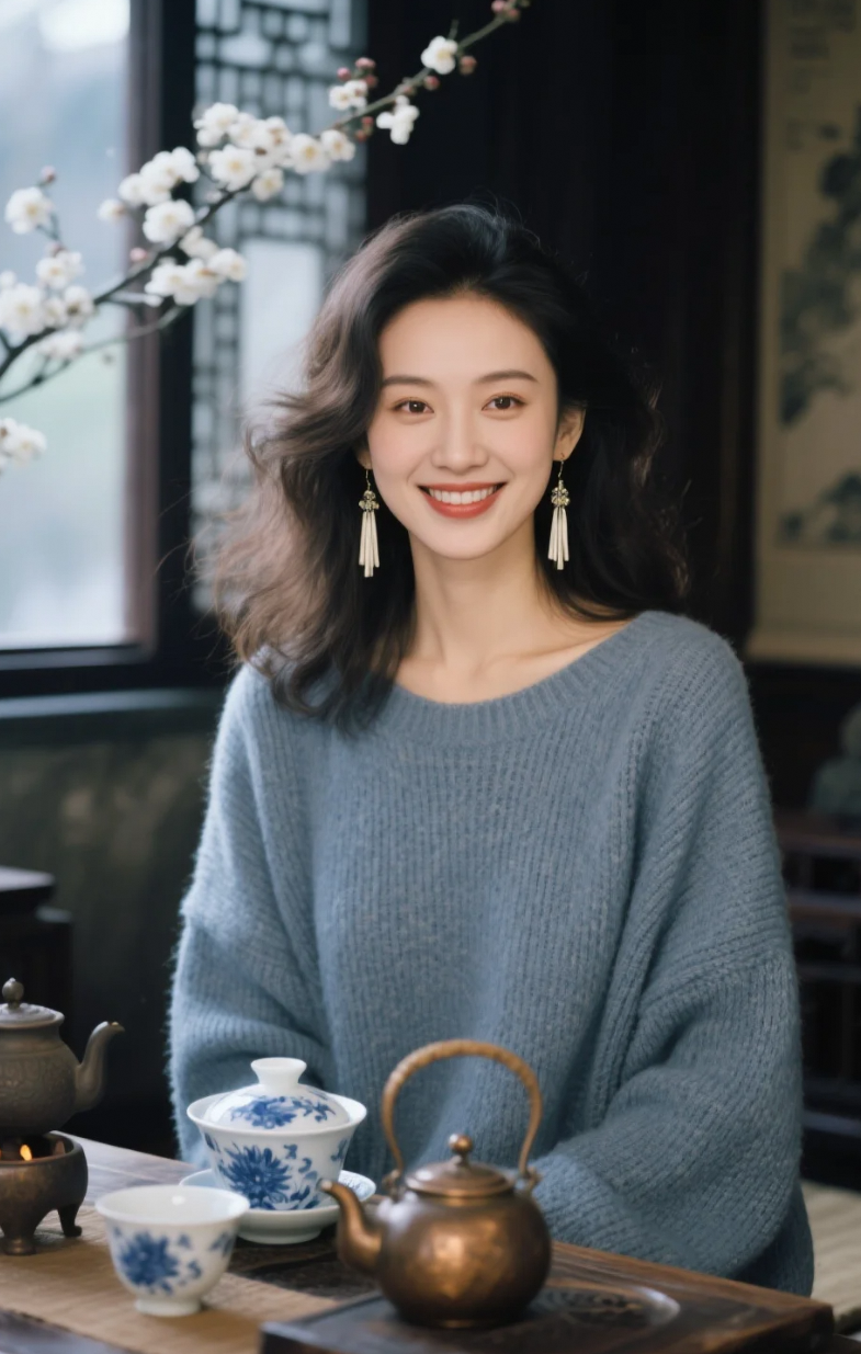 茶未沸，心已静；她不语，美自生