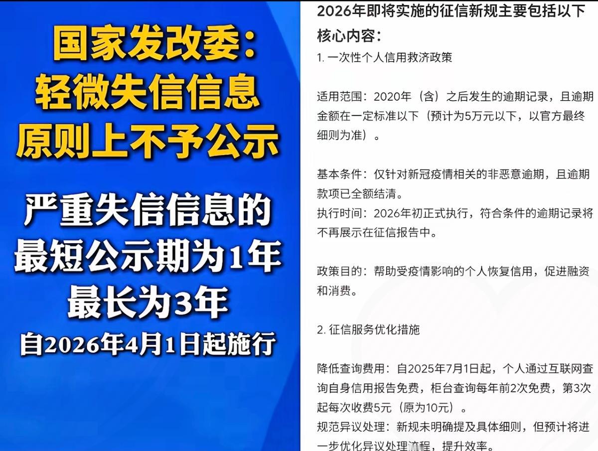 2026年征信新规太懂普通人！忘缴几十块信用卡、晚交水电费，再也不怕留下征信污点