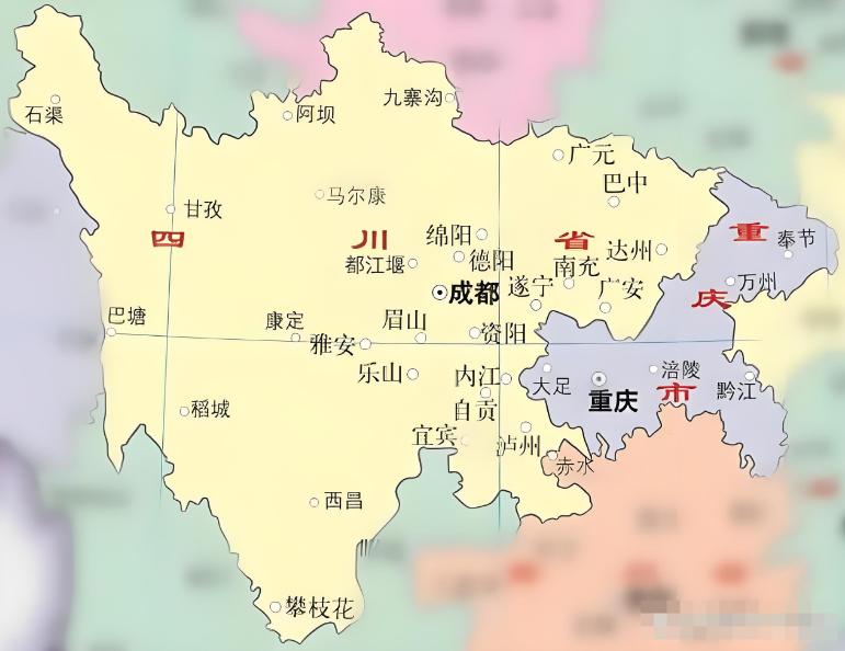 成都和重庆的距离有三百公里，是大西南地区最强大的两座城市，也是大西南战略中的支点