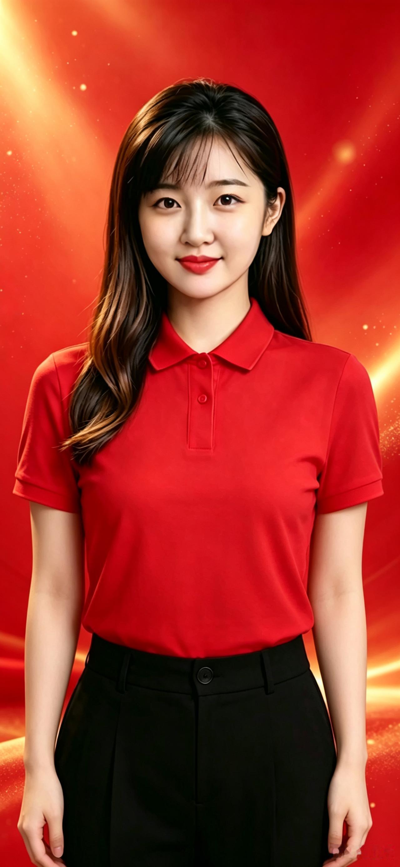红衣姑娘才刚大学毕业，不妨从面相猜猜她的学习功底怎样竖排诗文（从右至左）目澈