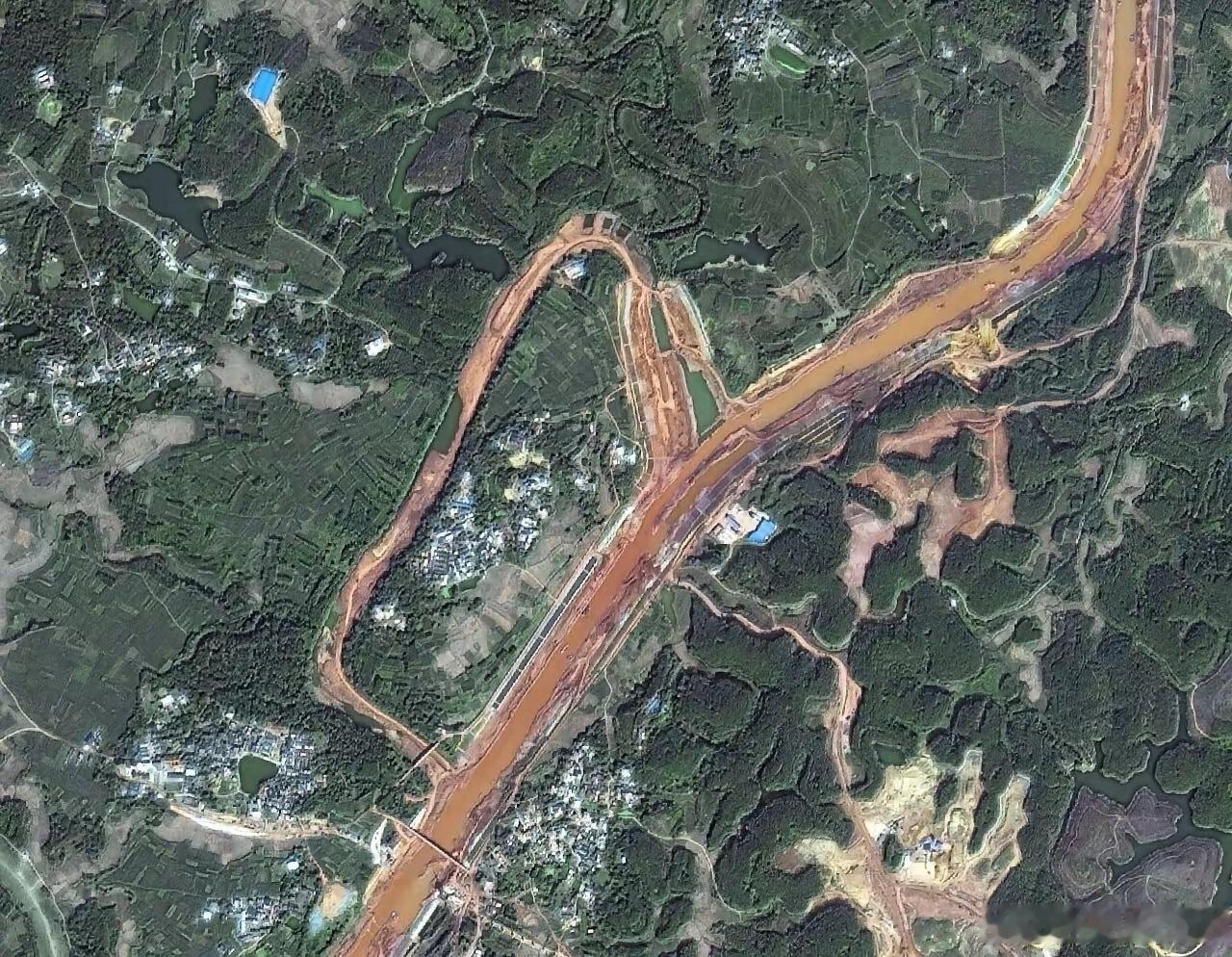 【平陆运河·马道枢纽】卫星影像❶从2023-2024-2025-2026年。平陆运河全长134.2公