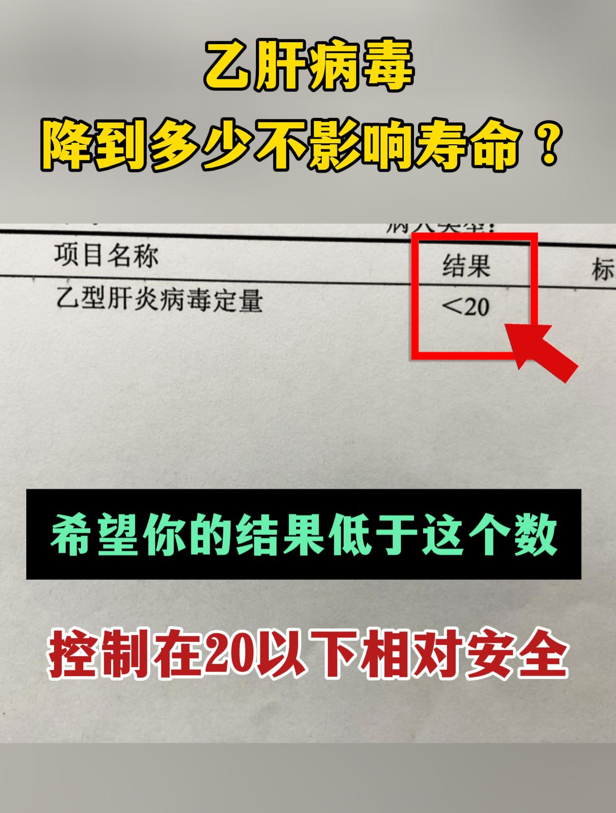 乙肝病毒降到多少不影响寿命？。
