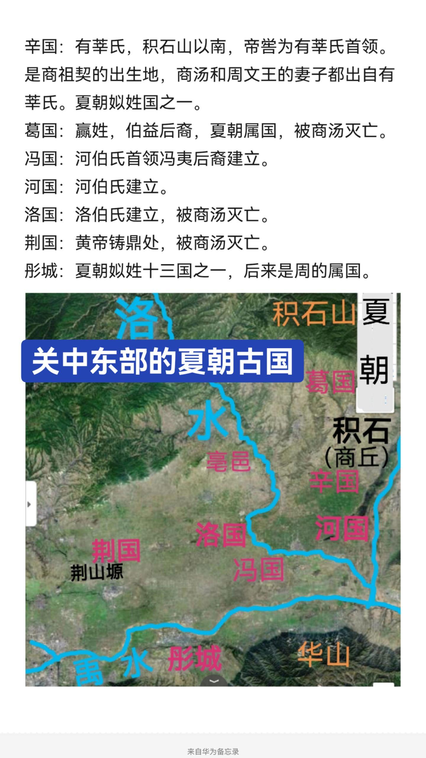 关中东部的夏朝古国