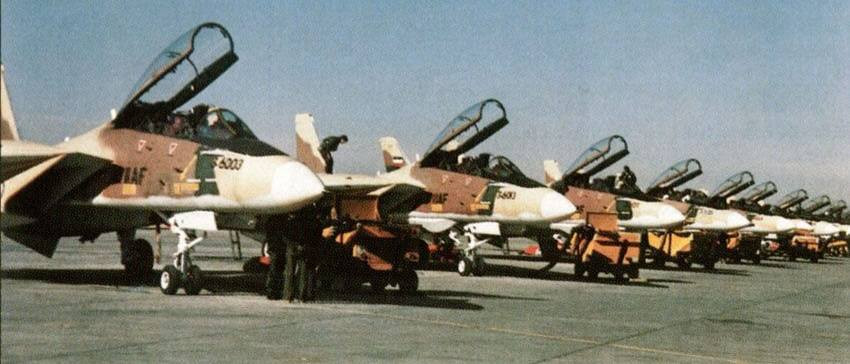 猫宁。停机坪上的伊朗空军F-14波斯猫