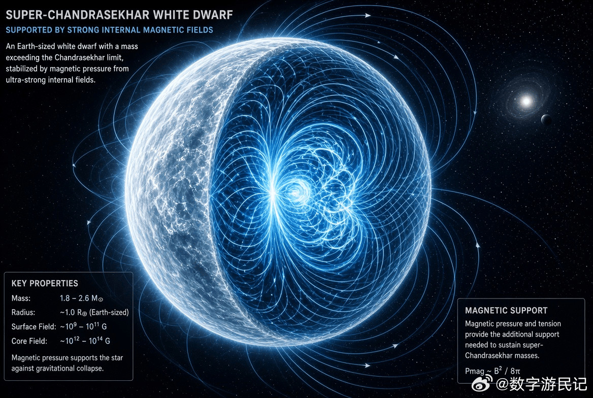 磁场可能让死星突破宇宙最著名的质量极限。近一个世纪以来，天文学家一直将钱德拉塞卡