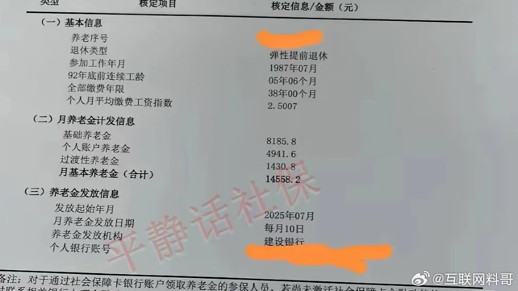 看到一个上海老退休职工的退休金。。。​​​