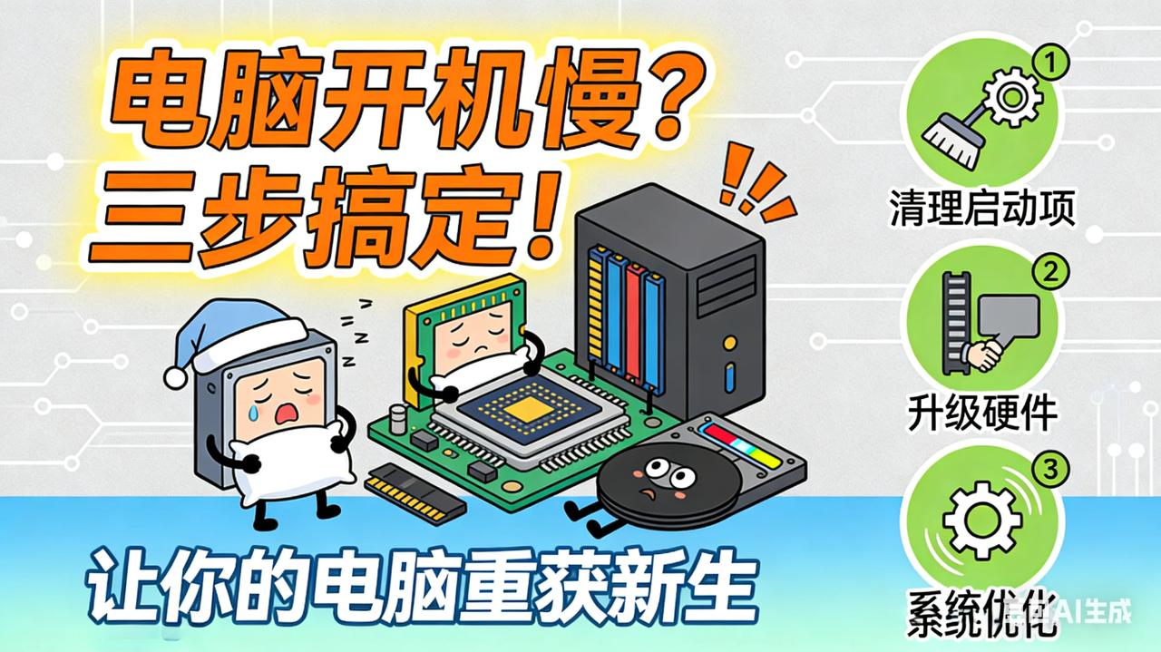 开机等5分钟？90%电脑越用越卡的真相，不是配置差是你没做这3步家人们谁懂啊