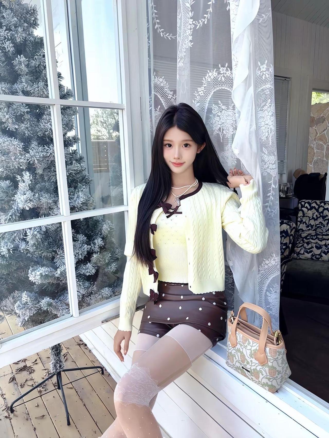 奶油甜荔🧁🌰。今日inspo是黄油可露丽一套复古甜心拍照姿势韩系穿搭今