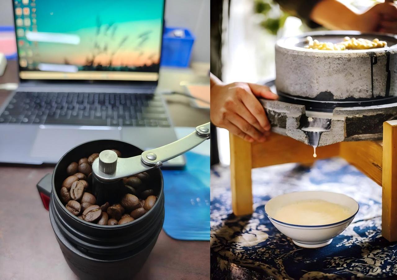 【咖啡其实是一种豆浆】喝速溶咖啡的，就是吃豆奶粉。喝手磨咖啡的，就是在磨豆浆