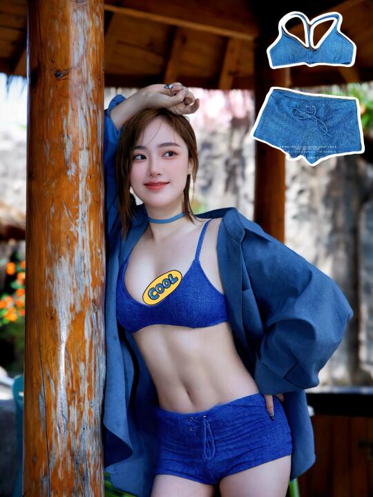 牛仔蓝泳衣真超超显白！整个夏天焊在身上