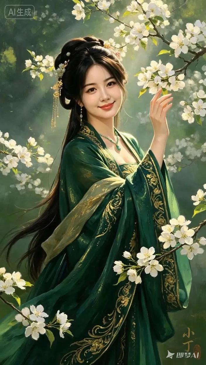 七绝●浪漫花园/古韵阳光透射院中观，锦服佳人赏玉兰。蝶舞蜂飞增浪漫，