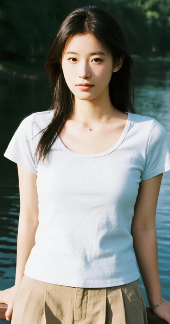 美女的自然美，无需修饰即完美。