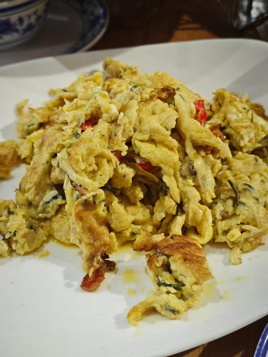 香椿芽炒鸡蛋，美味。