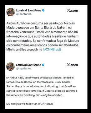 网络疯传：委内瑞拉马杜罗的专机降落在巴西边境城市圣埃莱娜-德乌艾伦(San