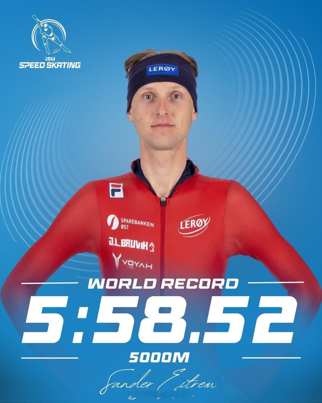 【挪威选手打破男子5000米速滑世界纪录】国际体坛战报速递1月24日因策尔，在