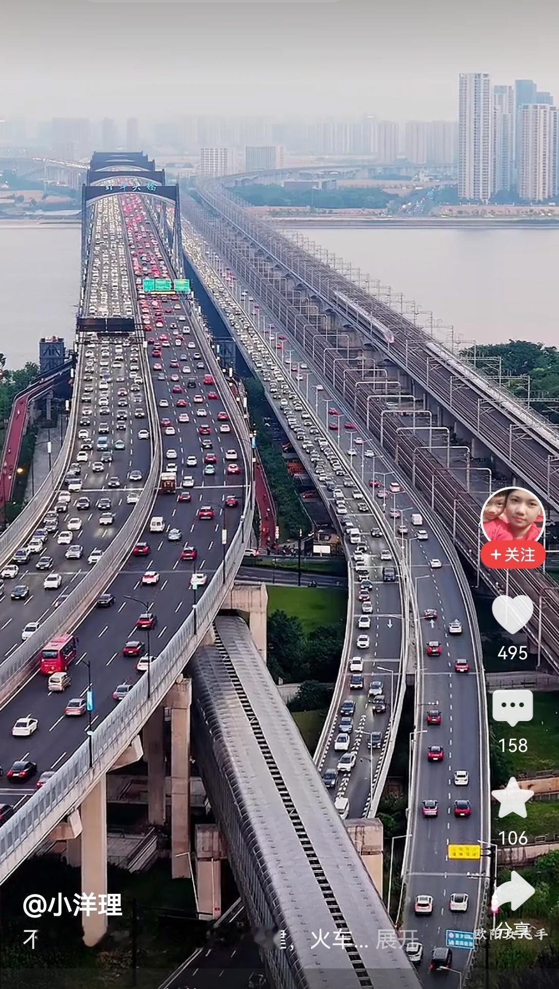 【杭州新钱江二桥傍晚的盛景】上周特意绕了三公里路，专程到新钱江二桥守候傍晚的景致