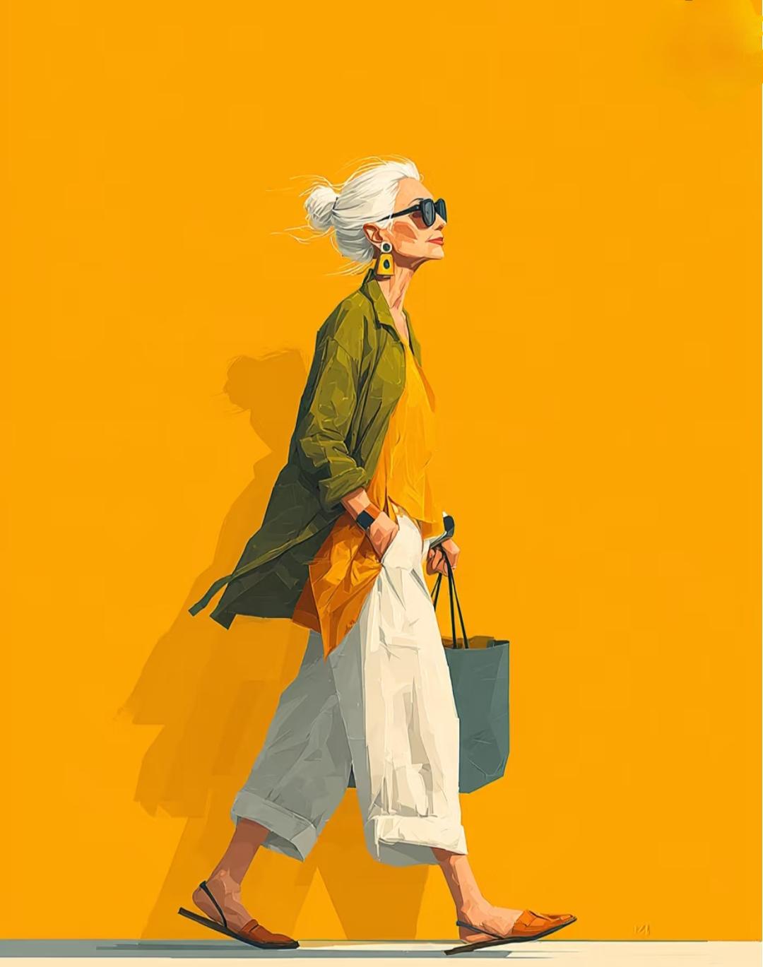 如果有一天我老了我依然会穿鲜艳的衣服戴个性的耳饰头发花白也要美美的口红一