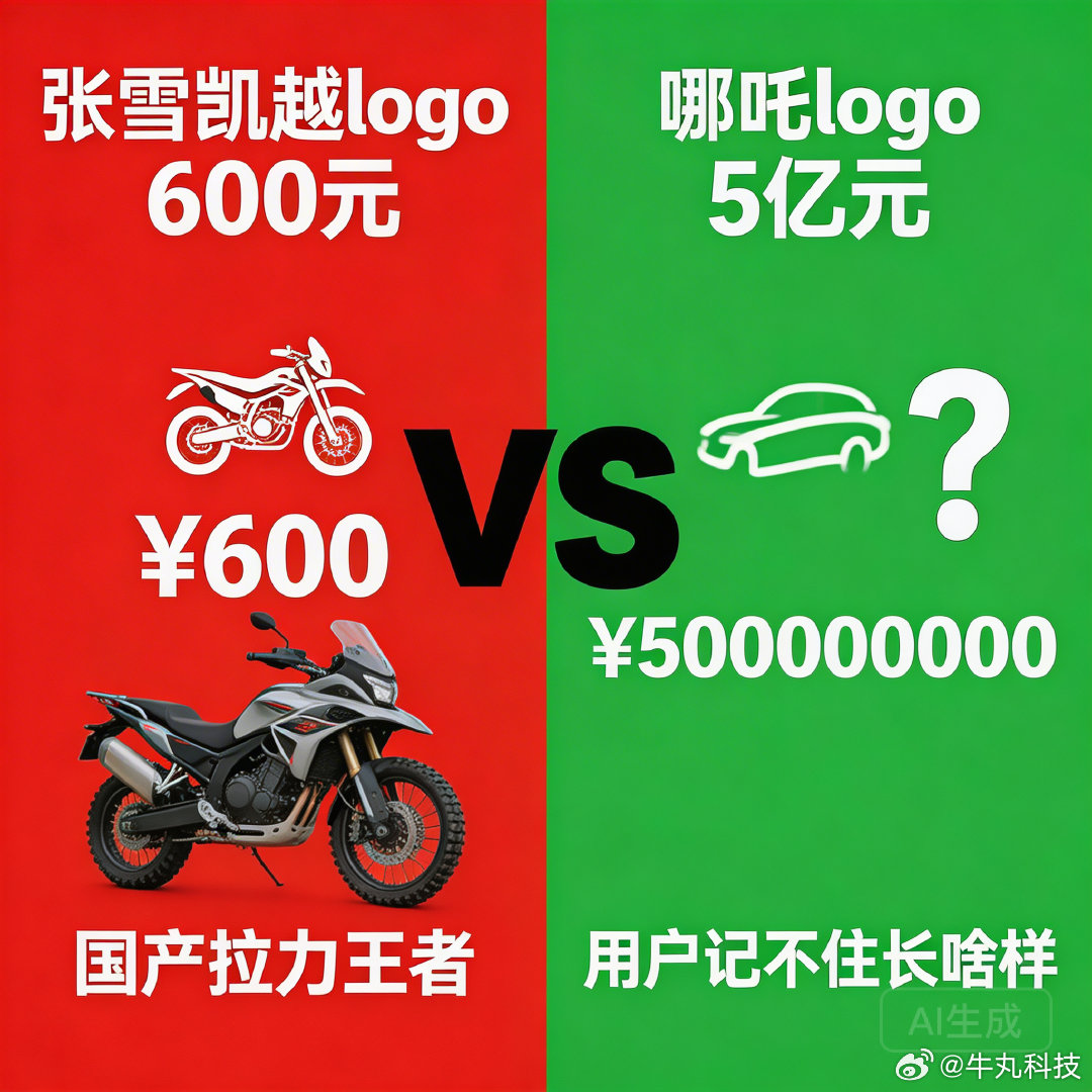 张雪600块logovs哪吒5亿logo，差的不是钱，是脑子！有一说一，哪吒
