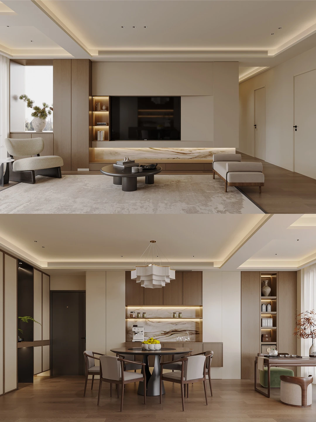 新中式客餐厅高级感✨8个细节让家秒变显贵