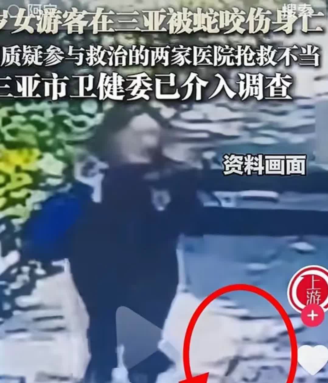 想问问，这就是27岁的女游客在三亚，被蛇咬的监控视频资料吗？画面不是太清晰，