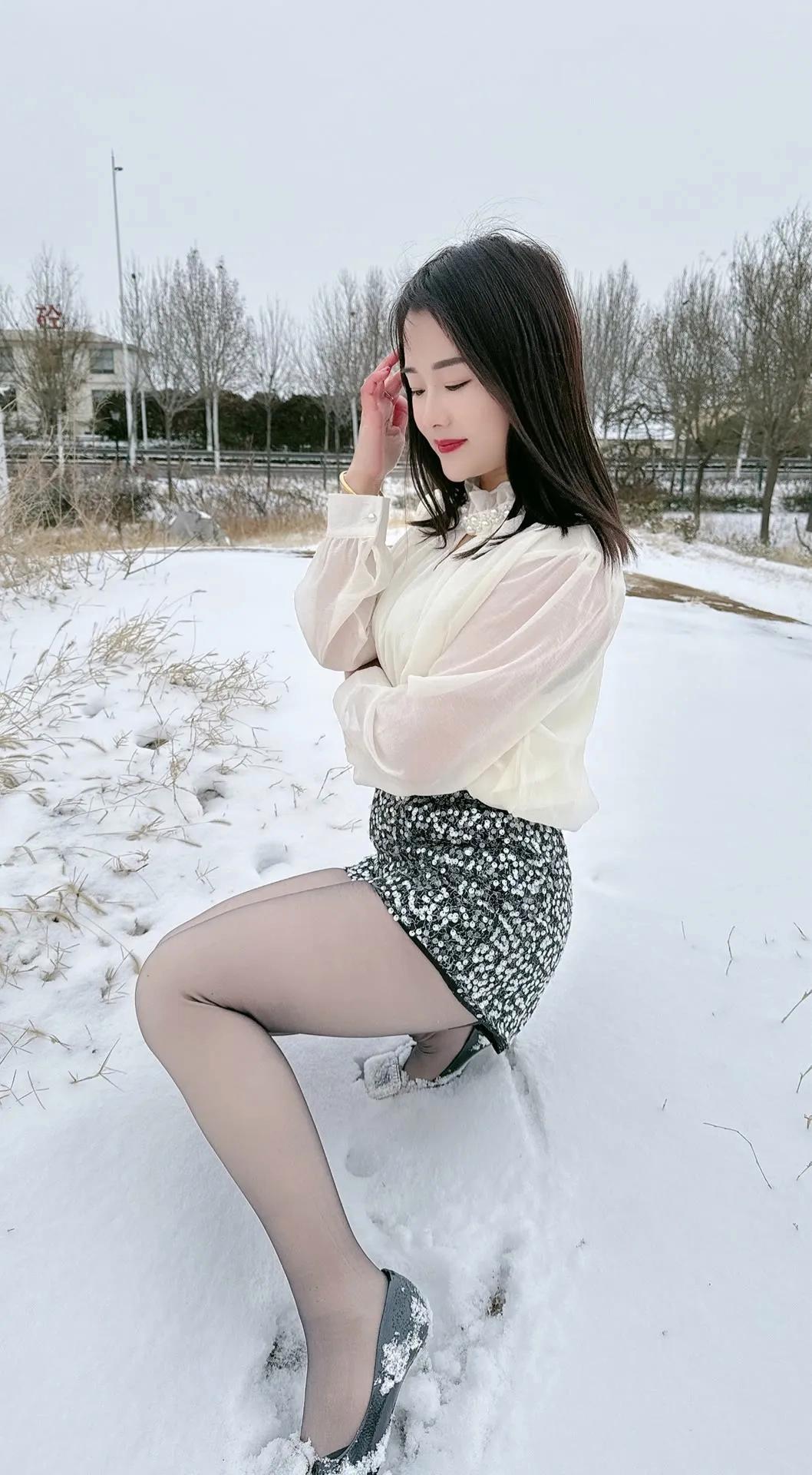 雪景里妈妈