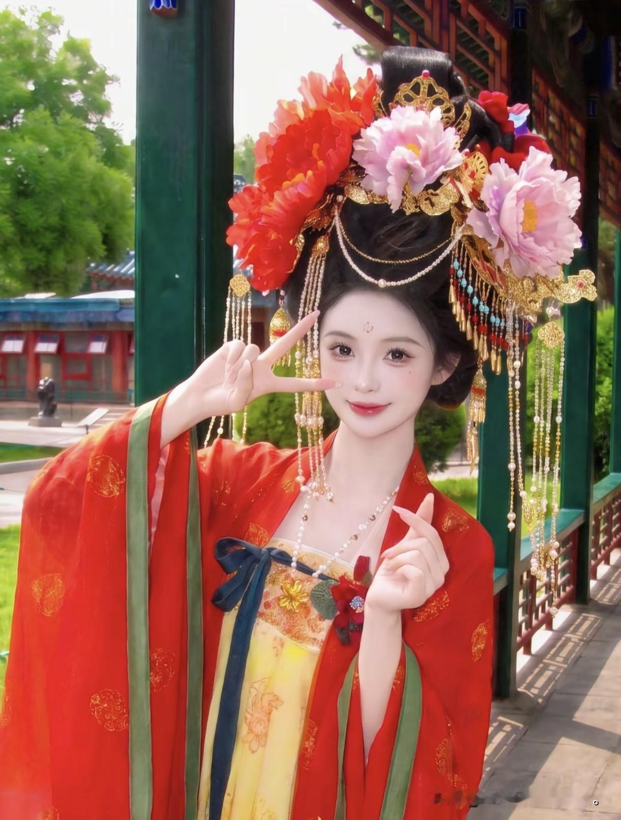 一袭红衣惊艳时光！红衣温柔少女红衣汉服美人