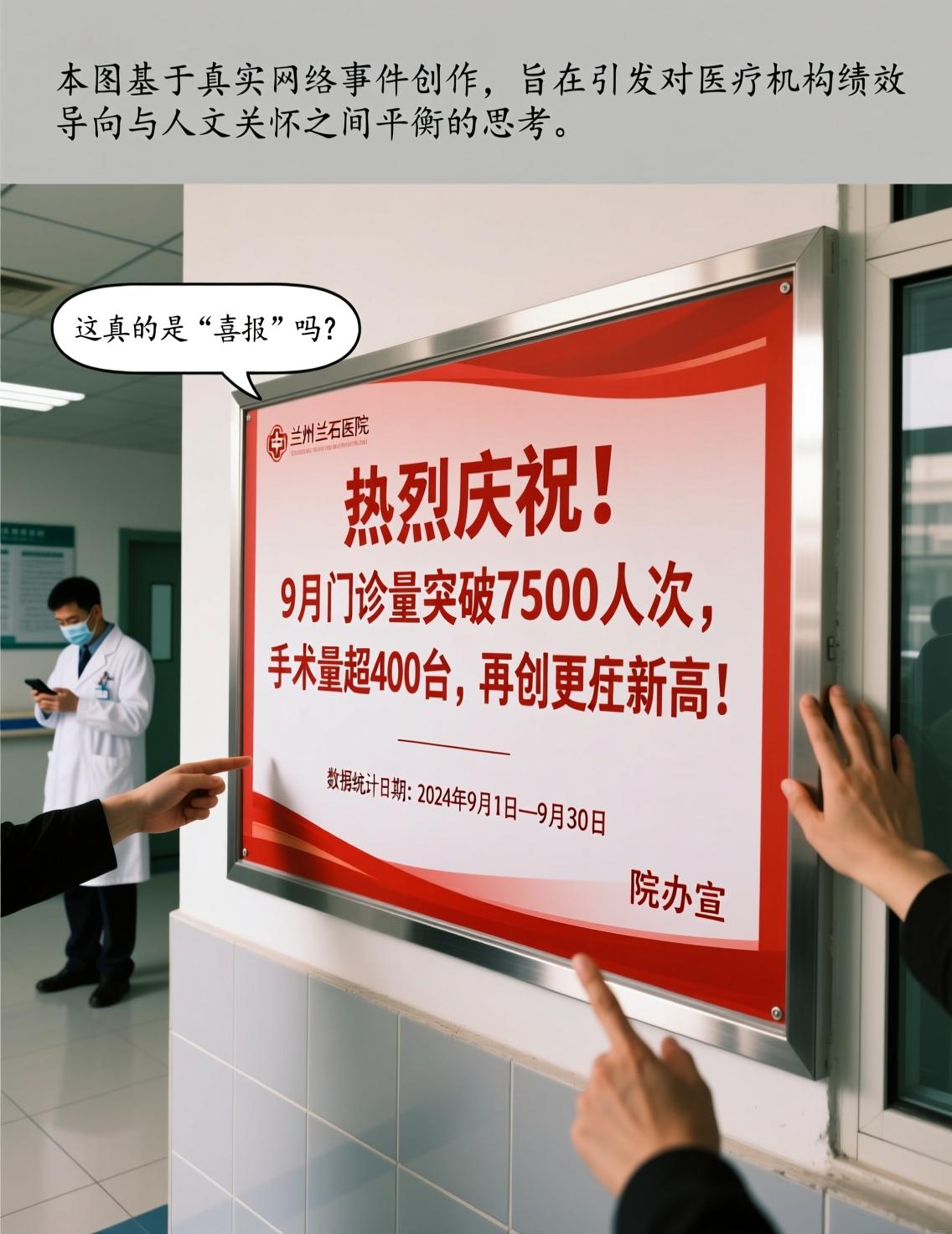 家人们，看到个新闻真是让我愣了三秒！兰州兰石医院喜滋滋公布“战绩”：9月门诊七千