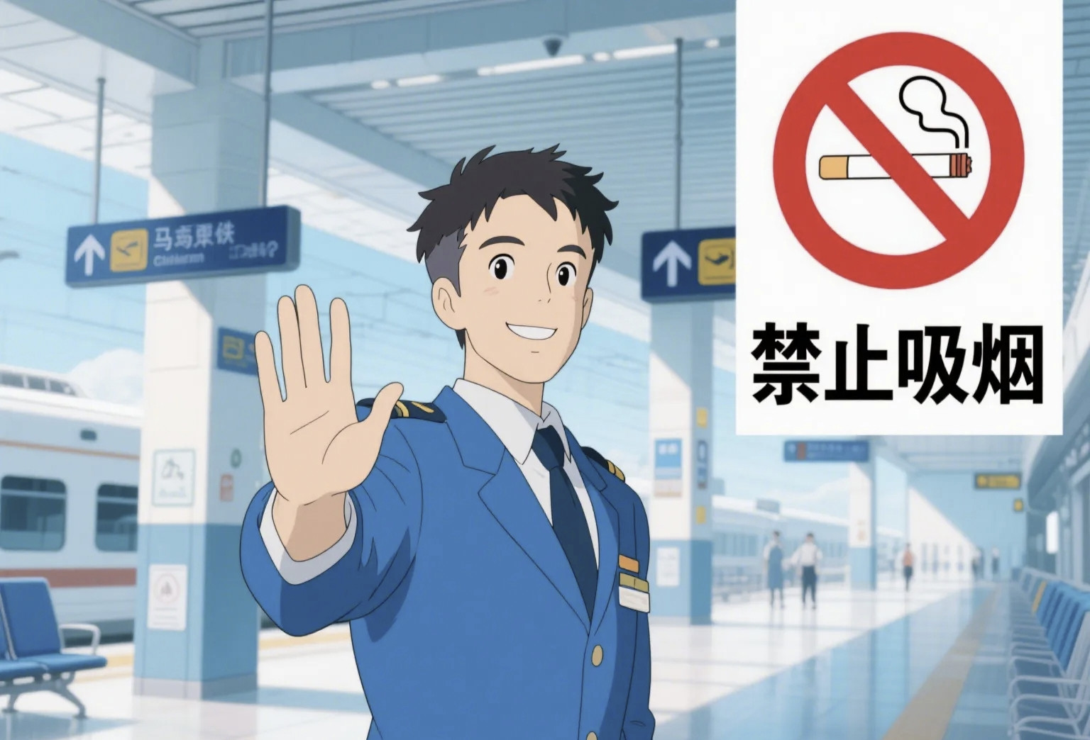 高铁站台禁烟在非露天站台推行全面禁烟举措极为正确，毕竟这类站台可归为室内公共场