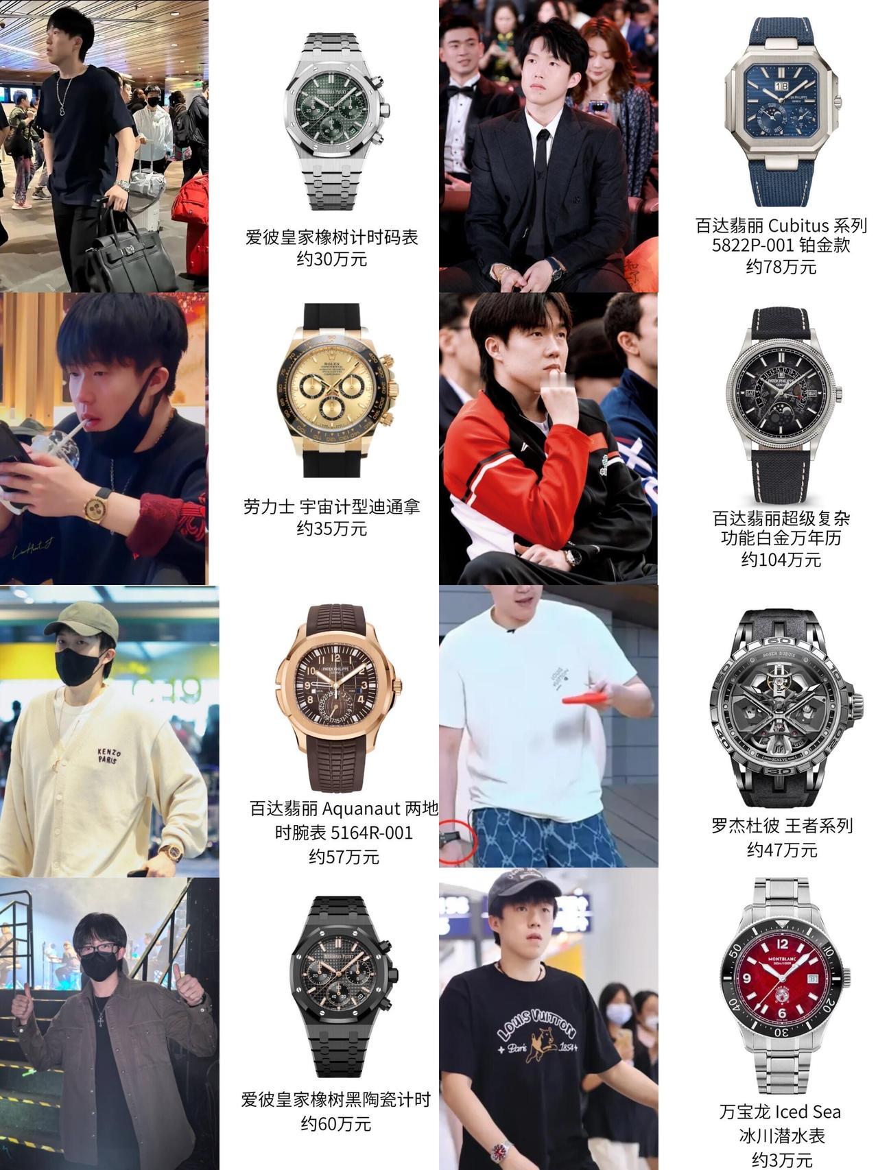王楚钦到底有多少表，这资产够普通人一辈子也赚不到，头哥真舍得花钱买表！钟爱自己