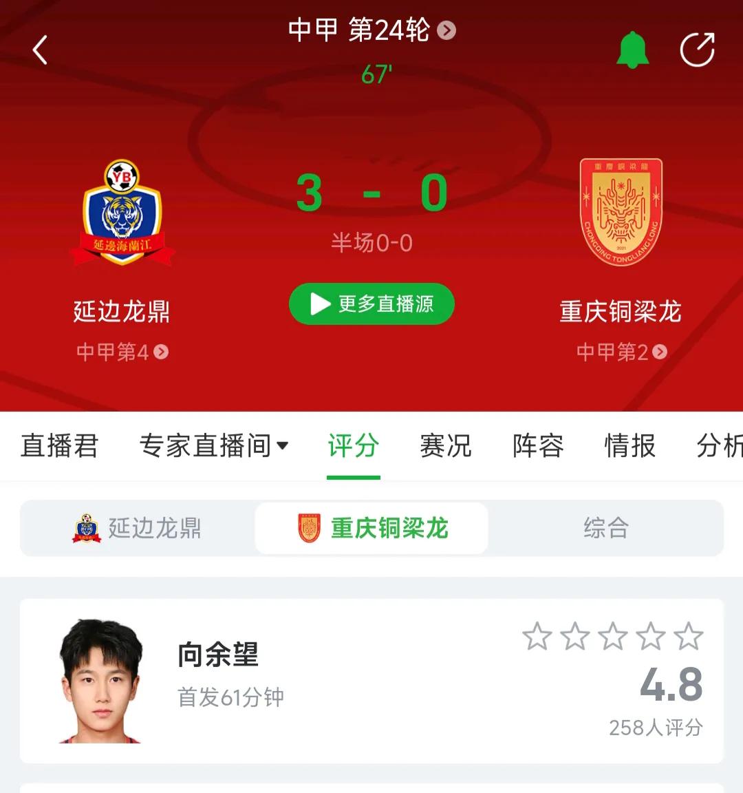 彻底崩盘！重庆铜梁龙这下想要冲超难了！客场挑战延边龙鼎，这场比赛重庆铜梁龙不容