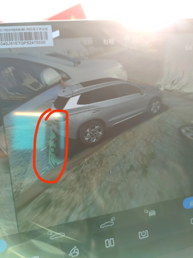 比亚迪360影像就这样？想问问比亚迪官方这是什么品控？路边栏杆跑车上去了，车牌