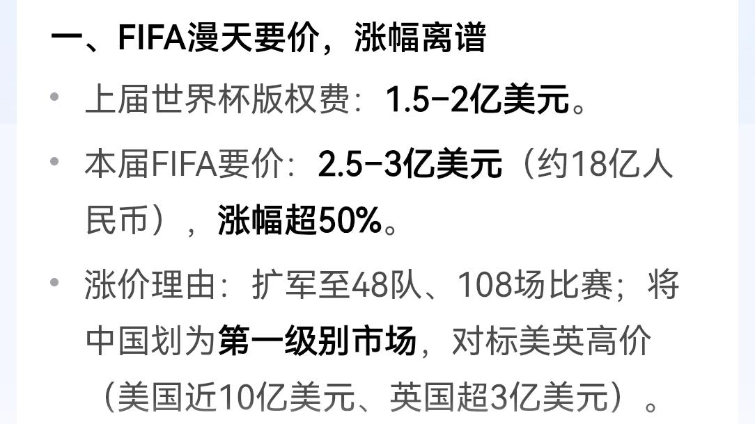 如果国际足联真把国内球迷当傻子，我们完全可以硬气一回看不了世界杯，我们还有苏超