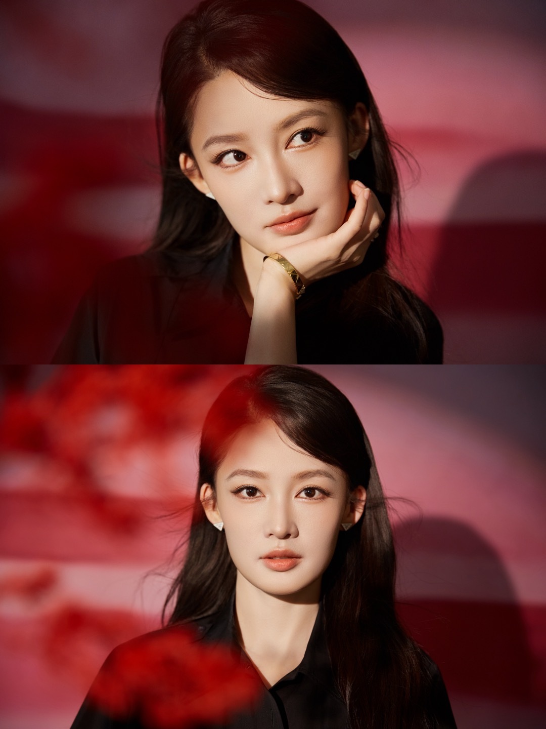 李沁今日出席Prada新春活动造型图集，身着品牌2026春夏系列衬衫裙亮相，美丽