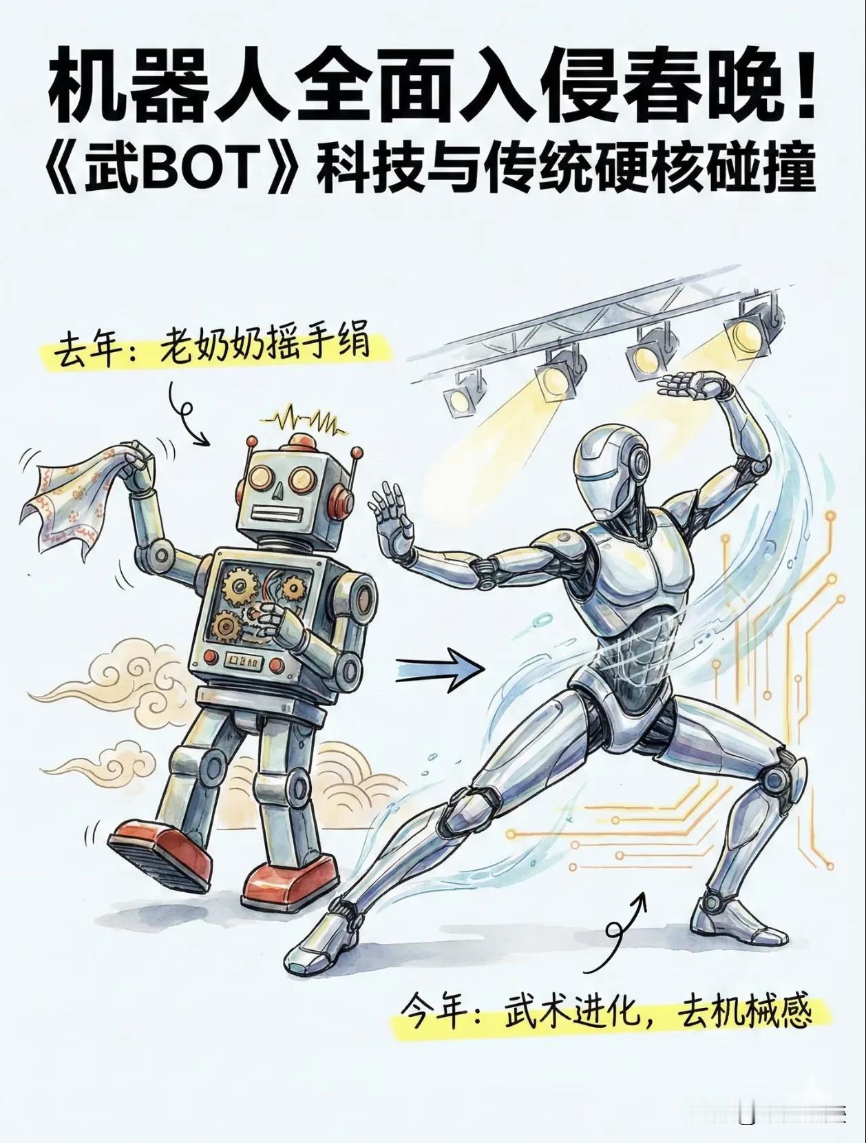 《武BOT》大家都看了吗？！机器人春晚蛇年春晚机器人春晚机器人模仿咱就