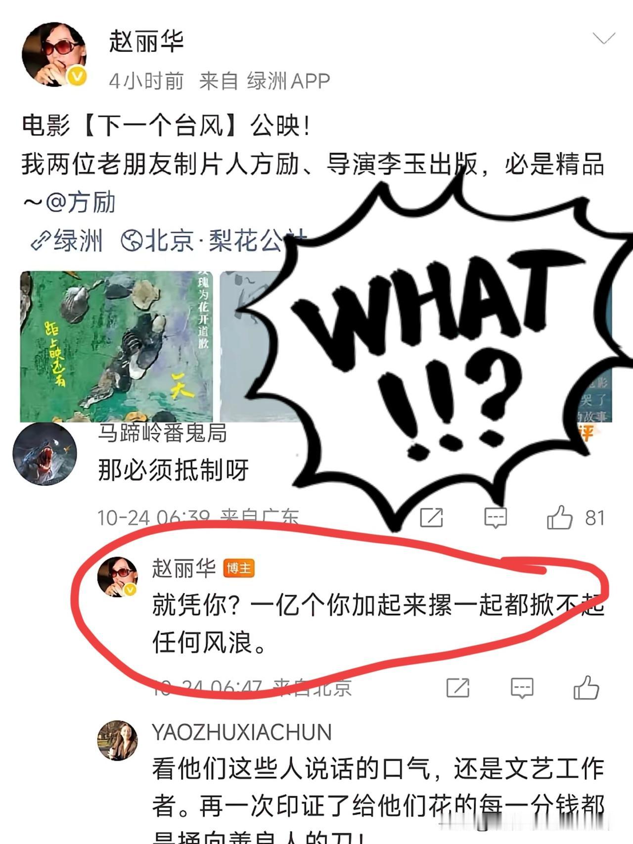 赵丽华是敌还是友?看了下她的博平时言论也很猖獗!原本打算请赵丽华宣传结果弄巧成拙