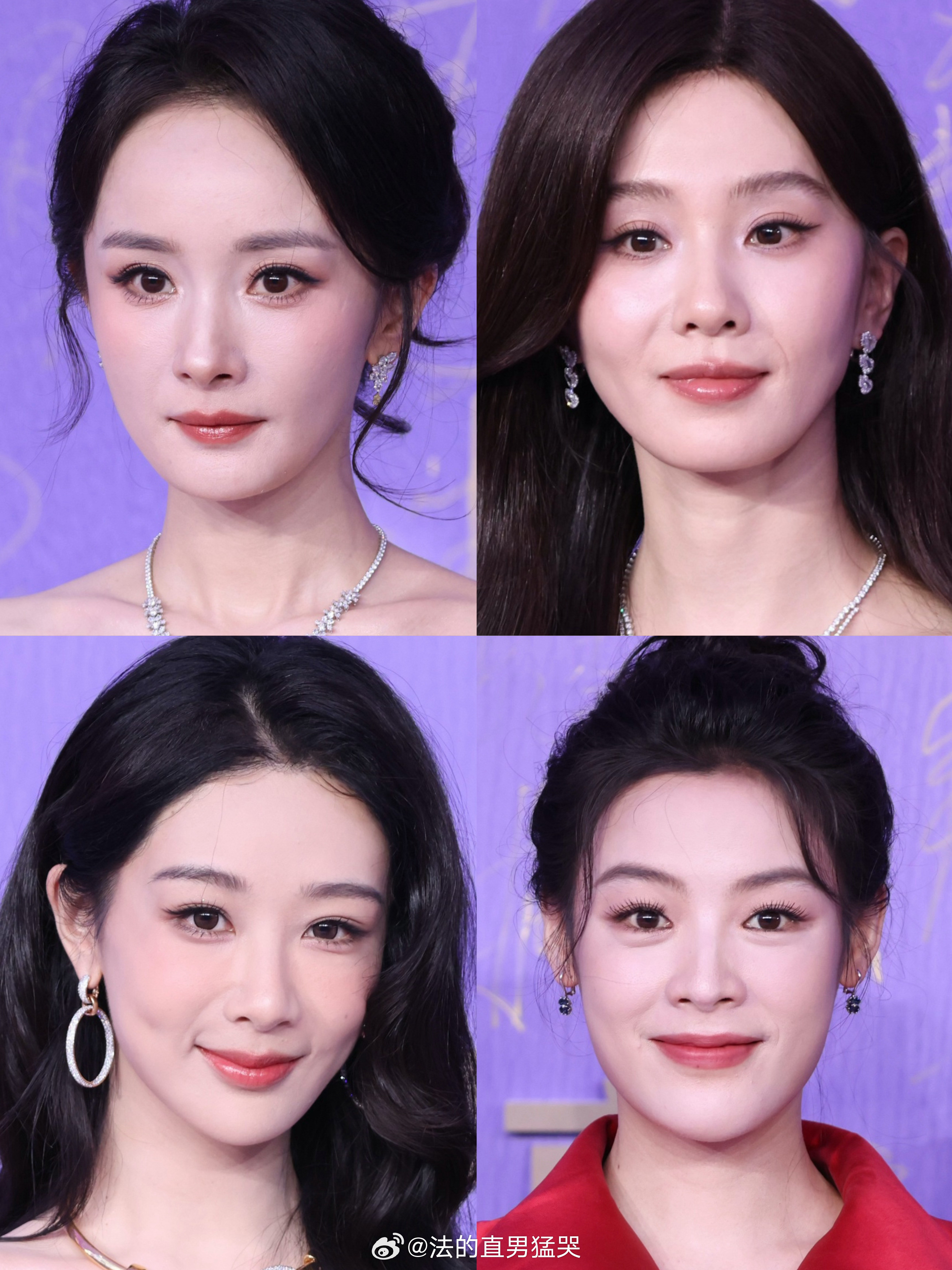 百花奖红毯四大顶流女明星怼脸生图状态：杨幂刘诗诗杨紫陈丽君你觉得谁扛住了？