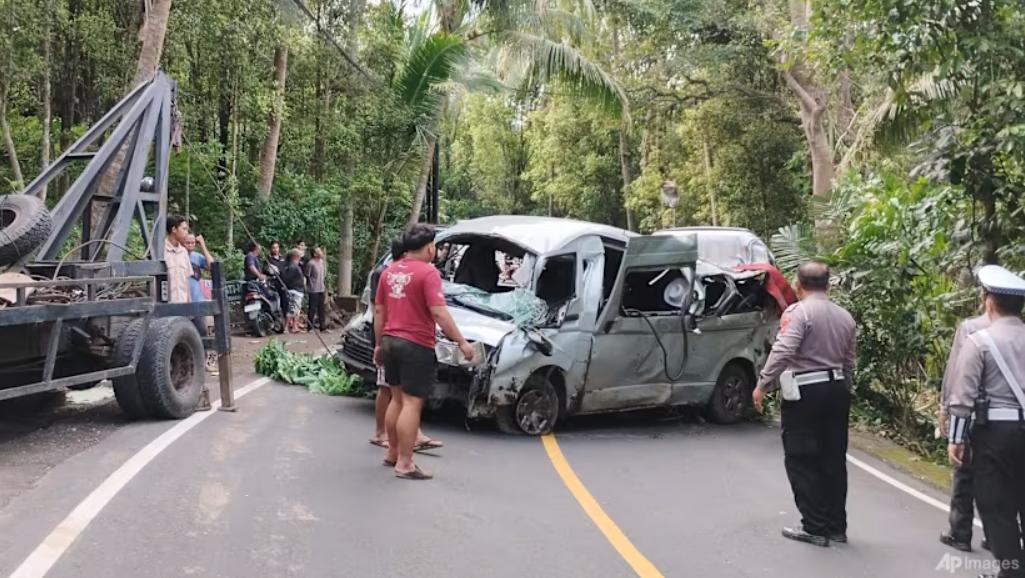 一个中国老年旅游团印尼巴厘岛车祸5死8伤名单公布，疑似下坡司机操作失误导致。不幸