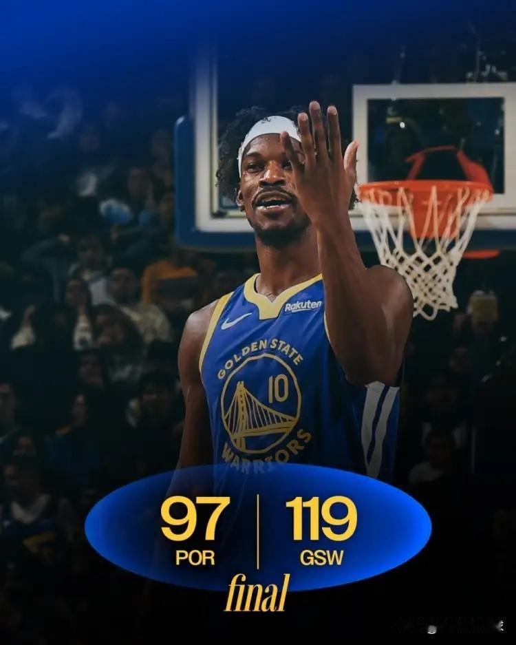 勇士官方真是太偏爱老将巴特勒了！在今天勇士主场以119：97大胜开拓者的赛后，勇