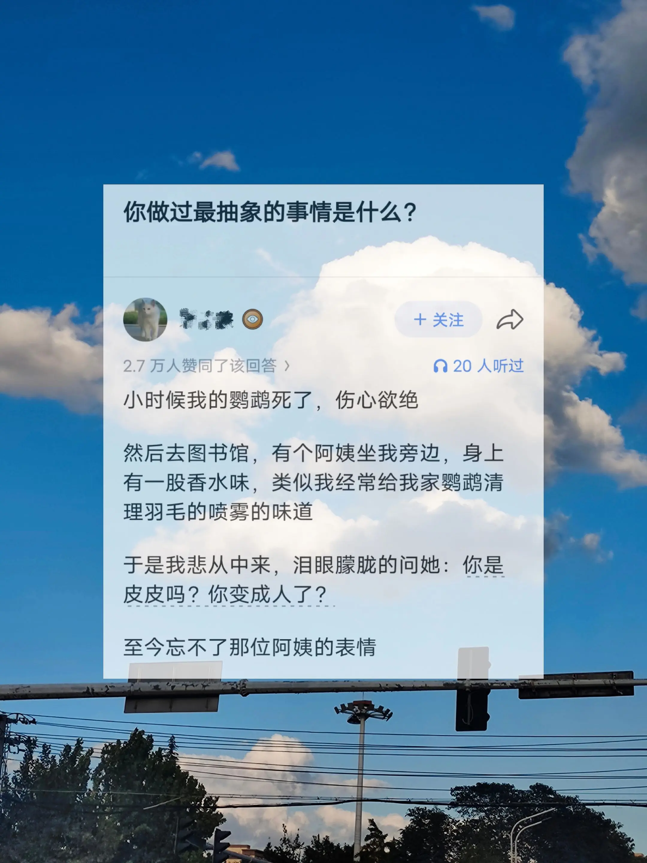 你做过最抽象的事情是什么？